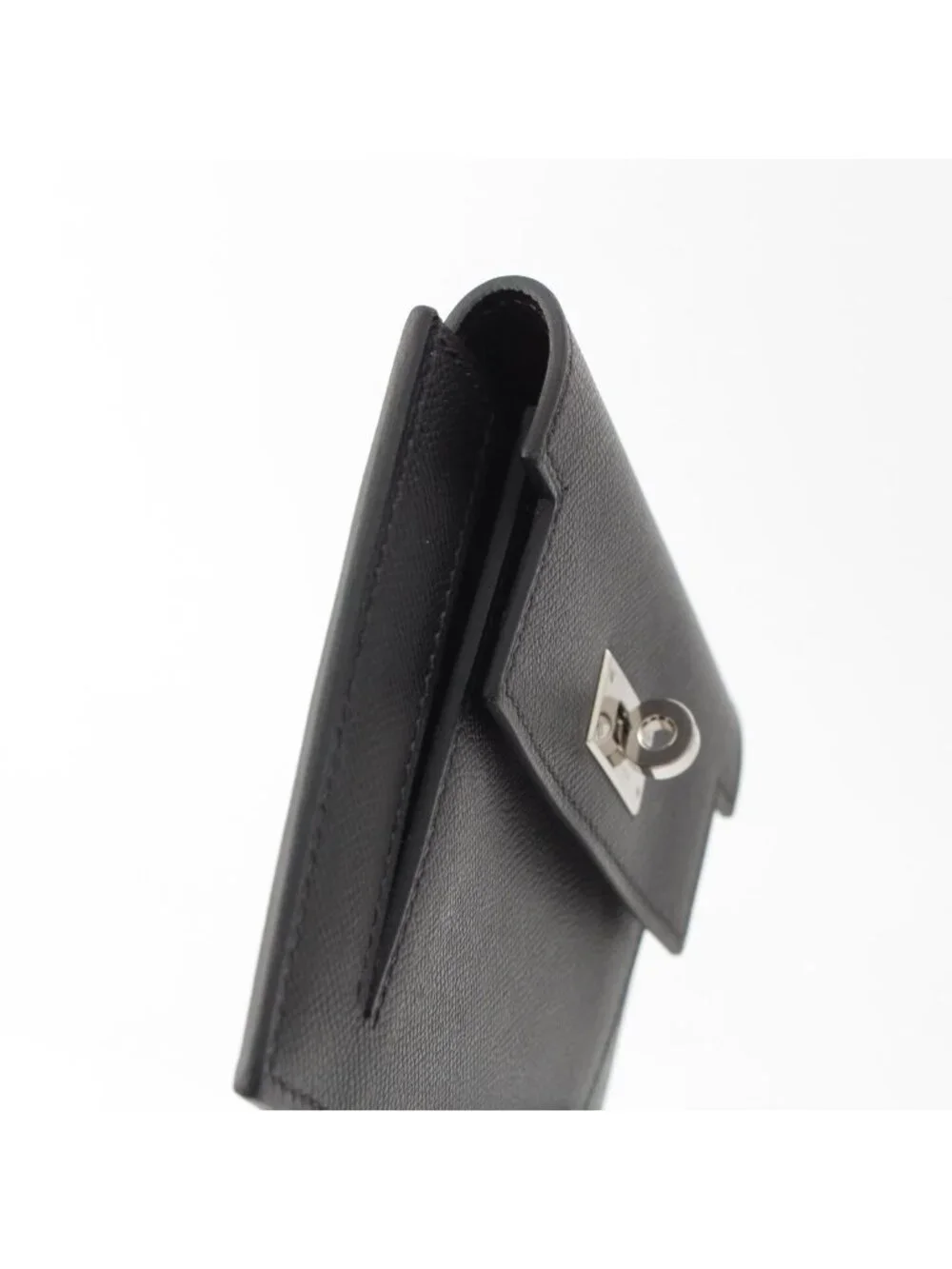 Hermes Kelly Pocket Compact Veau Madame Coin Purse Black